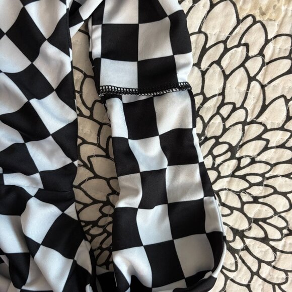 NWOT Checkered bodysuit - adjustable, size XS-S - Picture 2 of 4